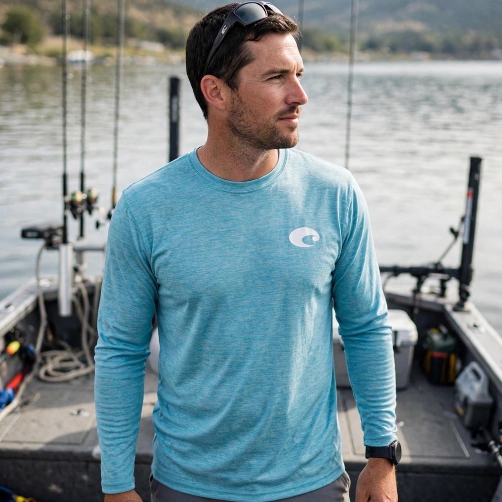 Costa Del Mar Mens Blue Long‎ Sleeve Performance Shirt UPF 50+ Small